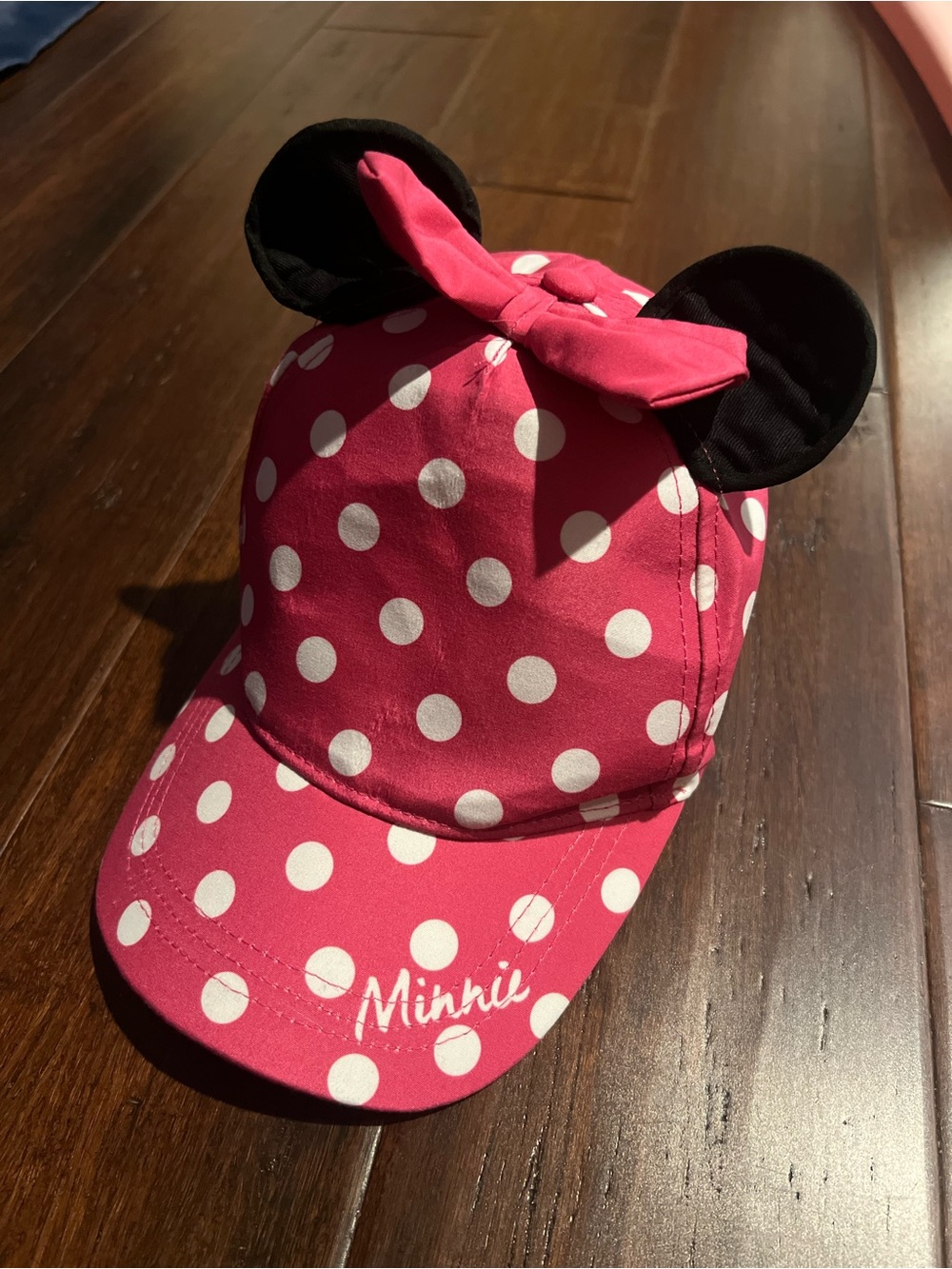 Disney Pink and White Polka Dot Minnie Hat with Black Ears